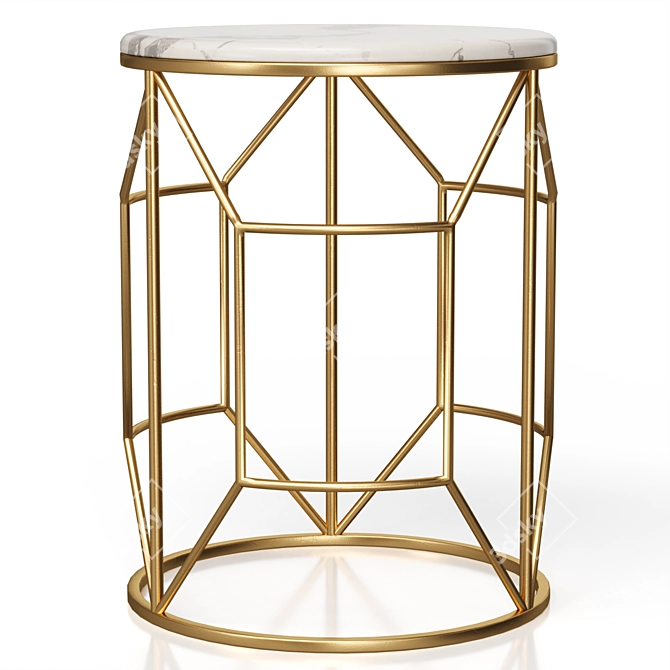 Marble Interior Side Table by GLASAR 3D model image 2