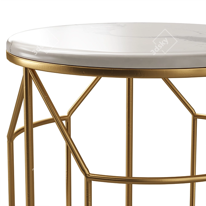 Marble Interior Side Table by GLASAR 3D model image 3