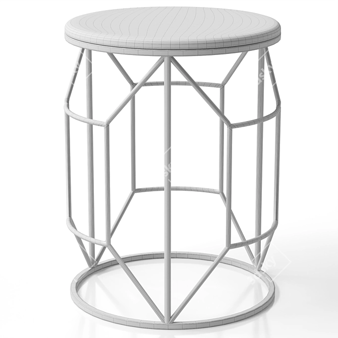 Marble Interior Side Table by GLASAR 3D model image 4