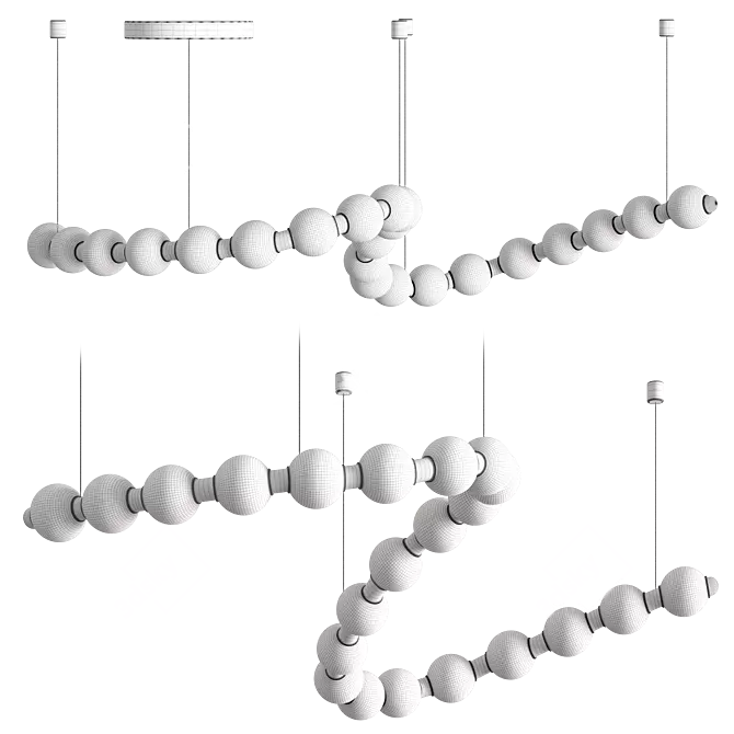 Modern LED Chandelier Light Fixture 3D model image 2