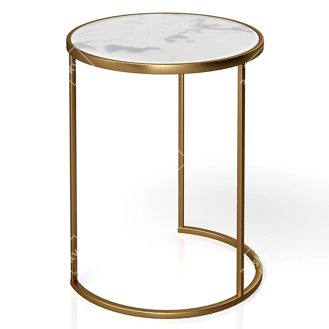 Marble Interior Side Table 40cm 3D model image 2