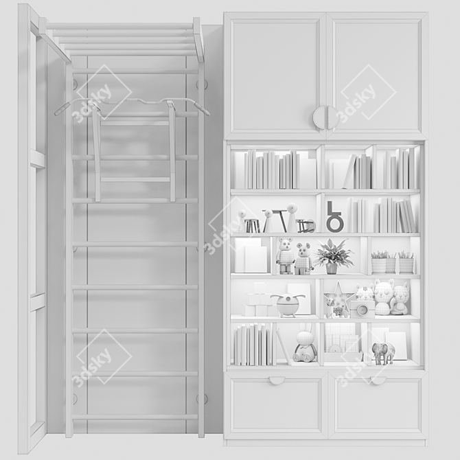Decorated Wardrobe Archive Kit 3D model image 2