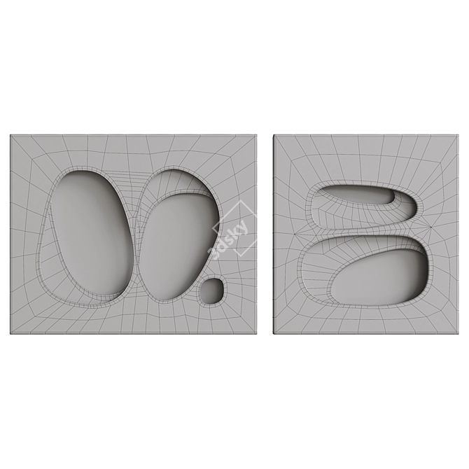 3DArt Relief2 Spatialism Wall Panel 3D model image 4