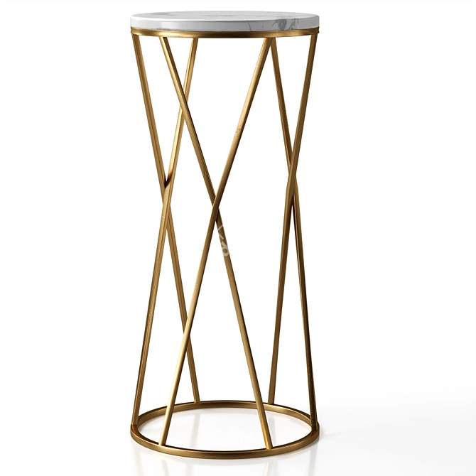 Marble Accent Table by GLASAR 3D model image 1