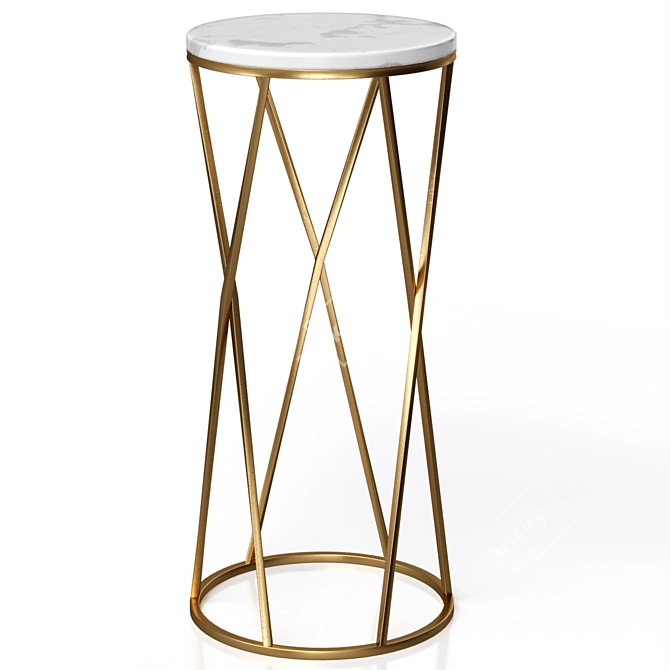 Marble Accent Table by GLASAR 3D model image 2