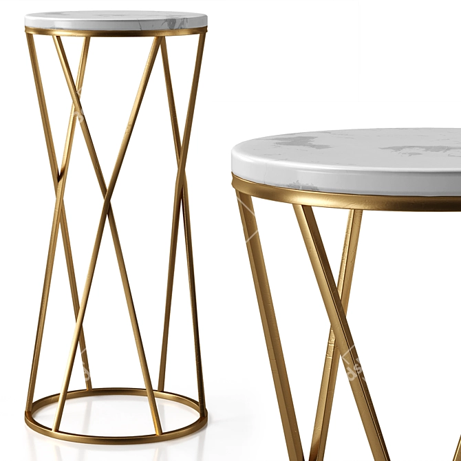 Marble Accent Table by GLASAR 3D model image 3