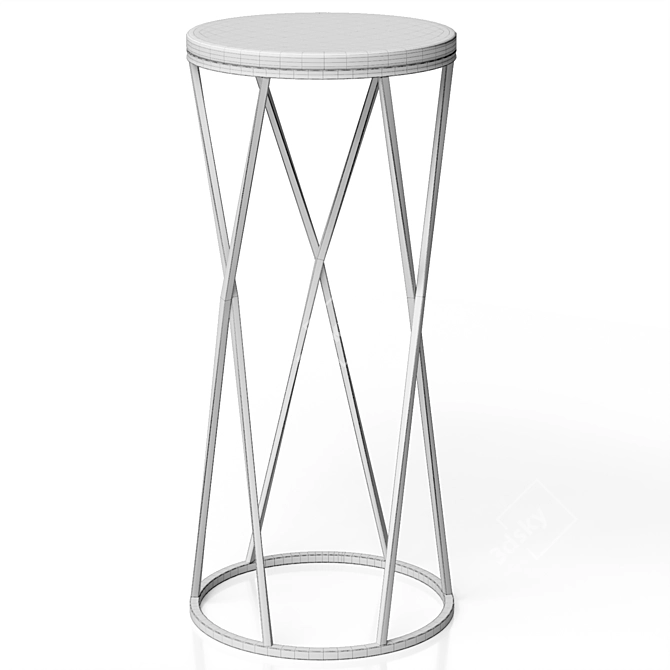 Marble Accent Table by GLASAR 3D model image 4