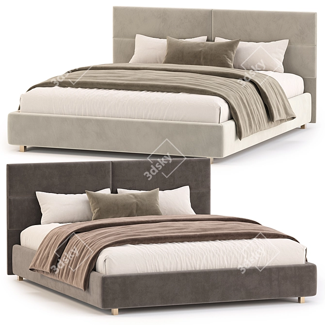 Modern Double Bed by SleepandSmile 3D model image 3