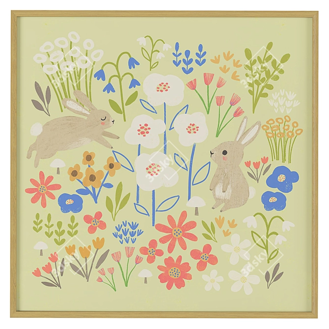 Children's Canvas Art Prints Set 3D model image 1