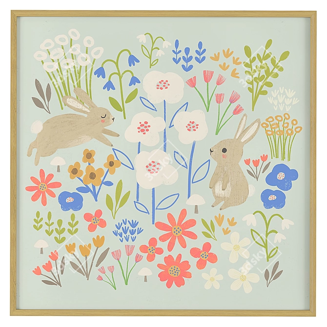 Children's Canvas Art Prints Set 3D model image 2