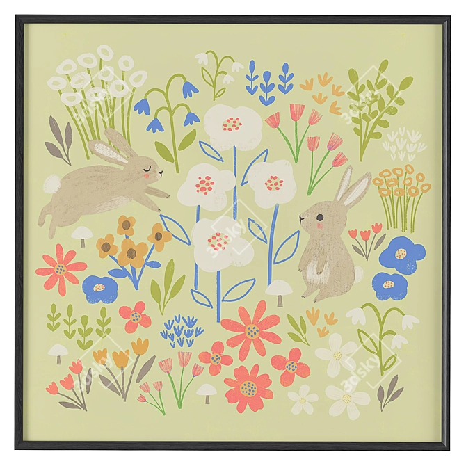 Children's Canvas Art Prints Set 3D model image 3
