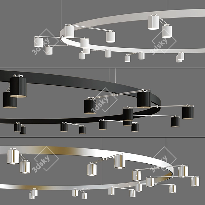 Sleek Balance 25 Pendant Light 3D model image 2