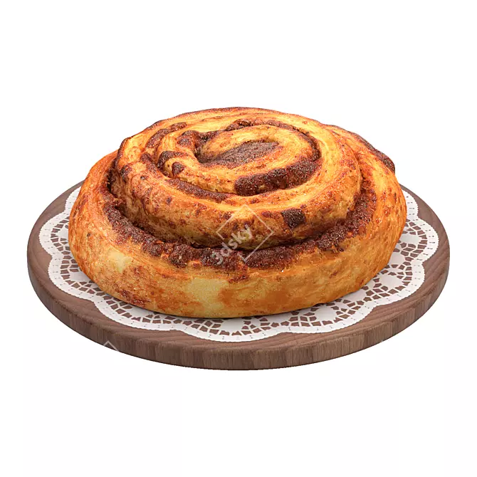 Cinnamon Snail Bun Puff 3D model image 4