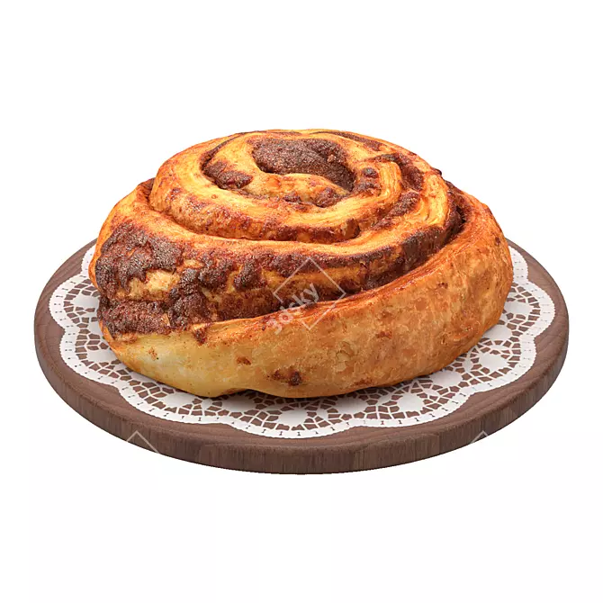 Cinnamon Snail Bun Puff 3D model image 6