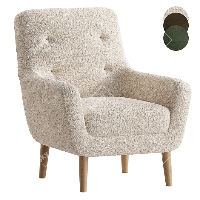 Vitio Gene Gray Armchair Collection 3D model image 1