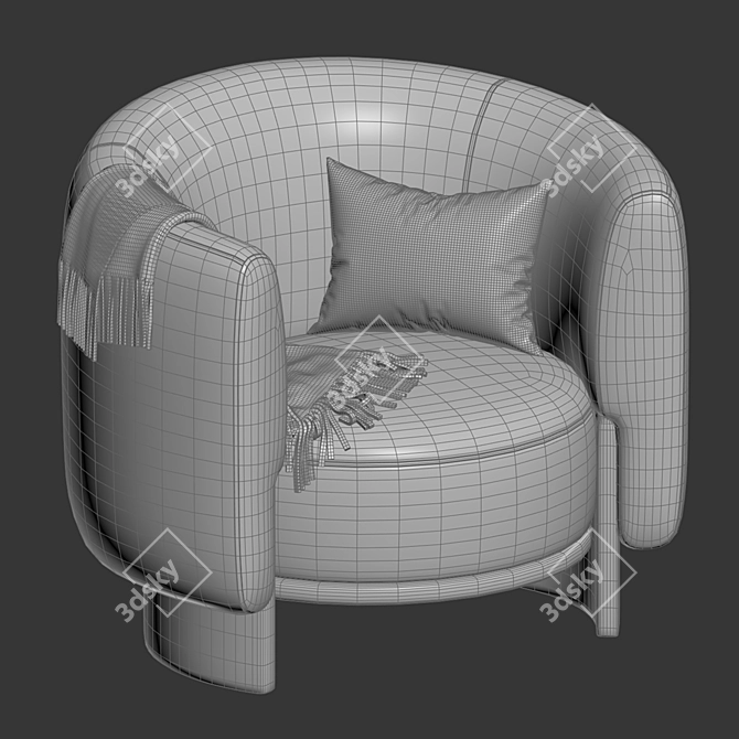 Velvet Hug Armchair by Parladesign 3D model image 4