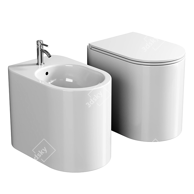 Delano Floor Mounted Toilet 3D model image 1