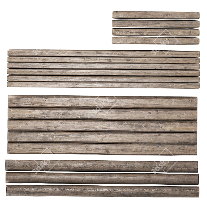 Varied Section Logs, Multiple Lengths 3D model image 2