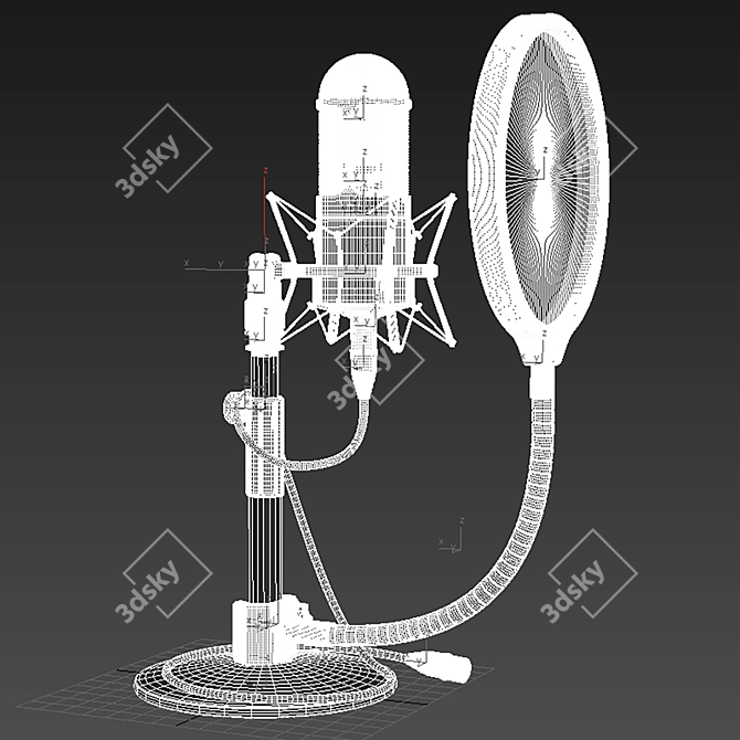 Desk Studio Mic Model Stand 3D model image 4