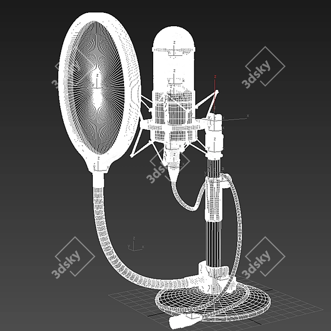 Desk Studio Mic Model Stand 3D model image 5