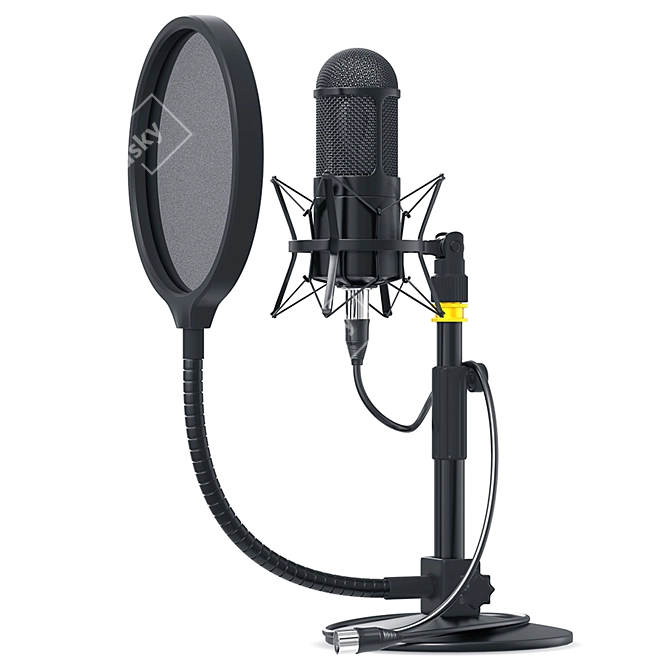 Desk Studio Mic Model Stand 3D model image 6