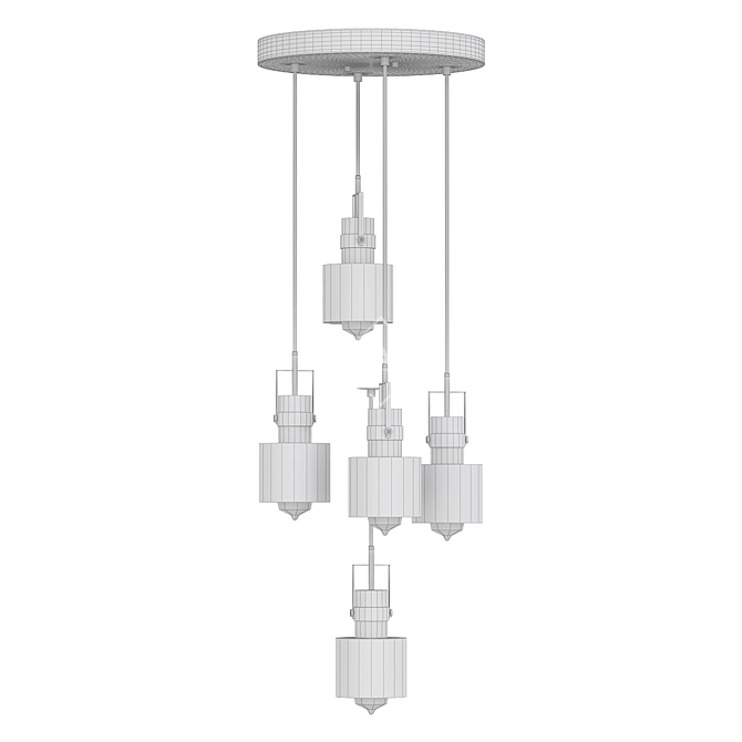 Elegant Chrome Ceiling Light Fixture 3D model image 2