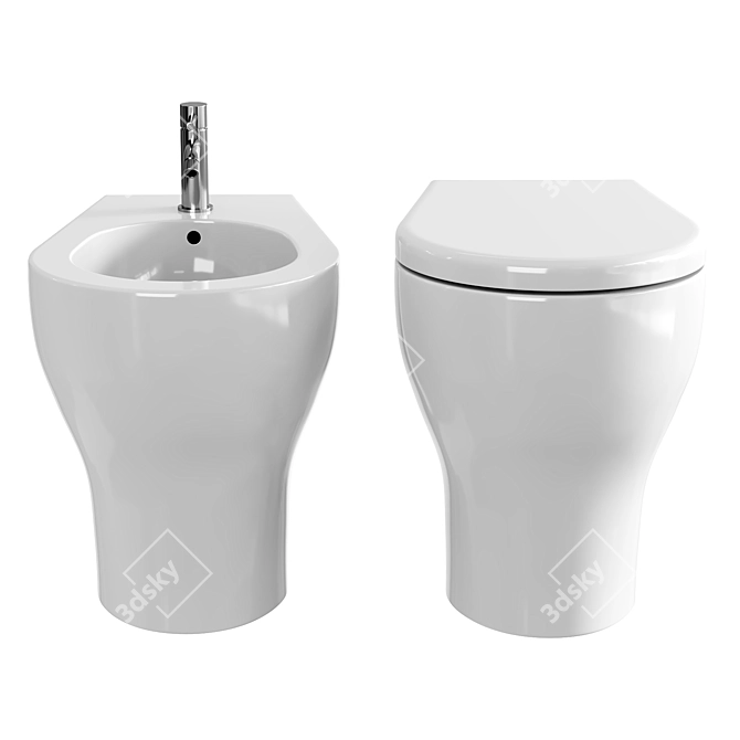 Axa Cinque Floor-Mounted Toilet 3D model image 2