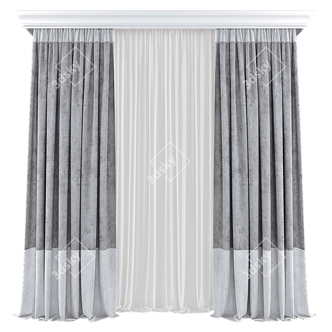  Modern Curtain Panel Design 3D model image 1