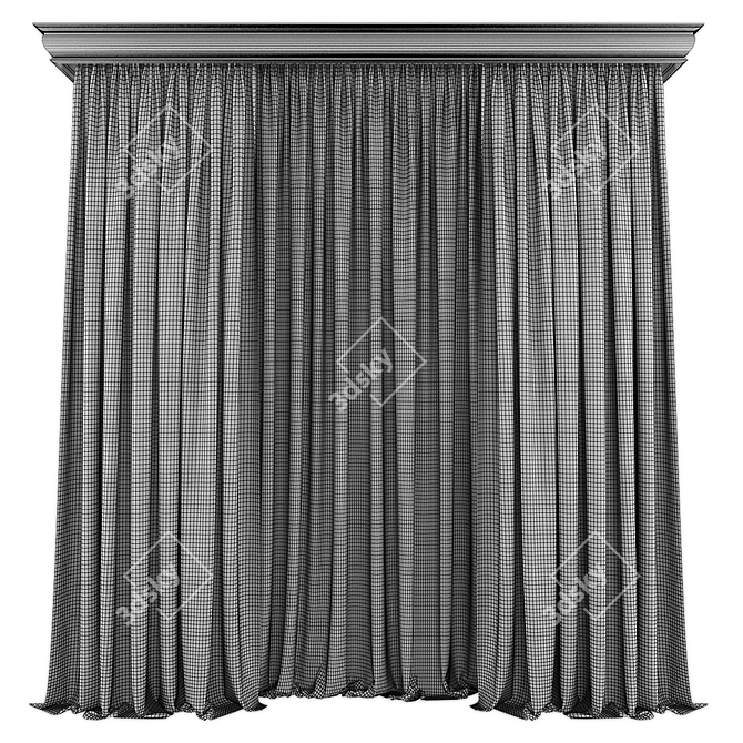  Modern Curtain Panel Design 3D model image 2