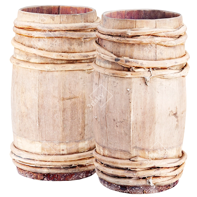 Wooden Barrel 3D Scan Kit 3D model image 6