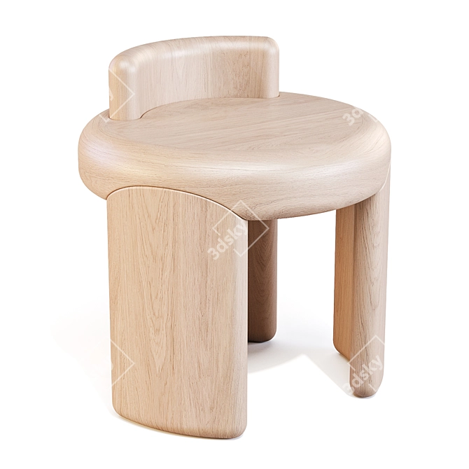 Elegance in Motion: Kafa Stool 3D model image 3
