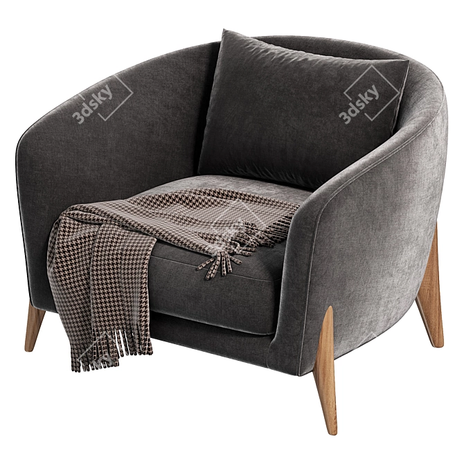 Modern Delray Armchair by West Elm 3D model image 4