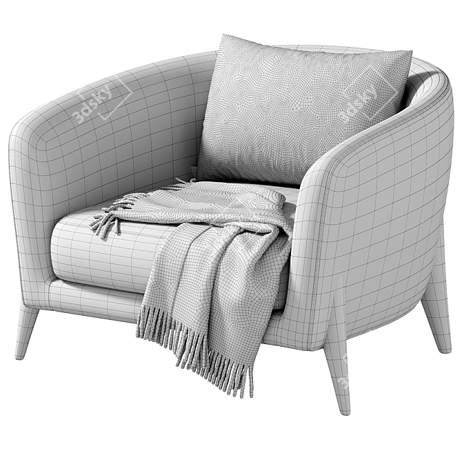 Modern Delray Armchair by West Elm 3D model image 5
