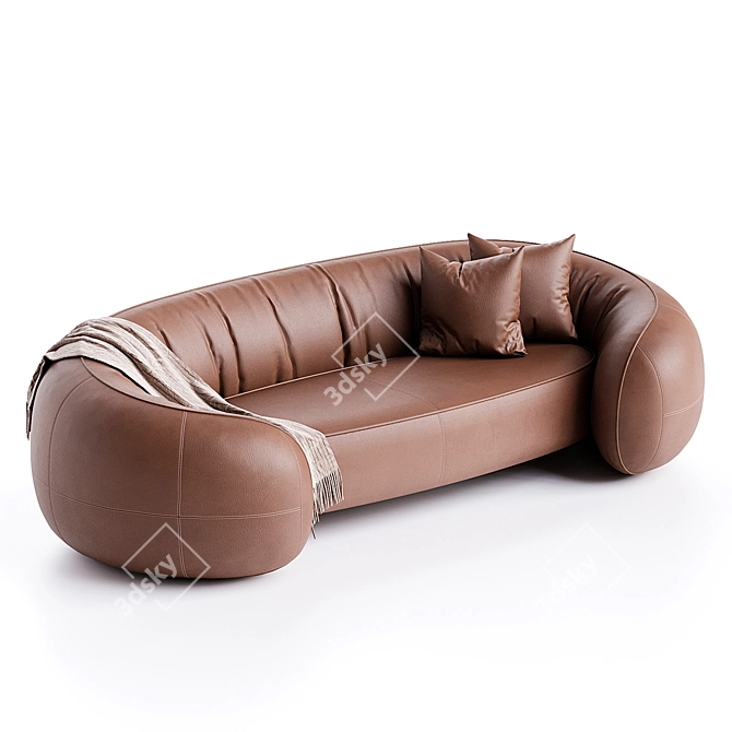 Modern Bridge Sofa in Silver 3D model image 2