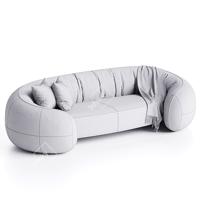 Modern Bridge Sofa in Silver 3D model image 3