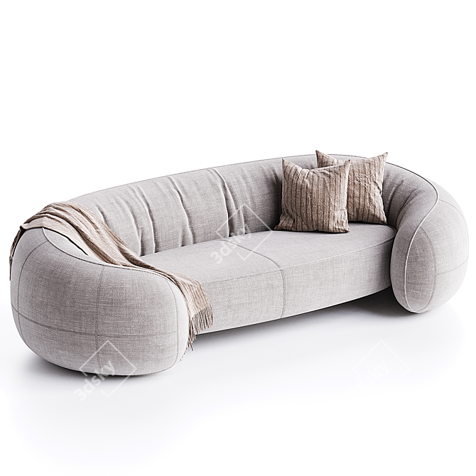 Modern Bridge Sofa in Silver 3D model image 7