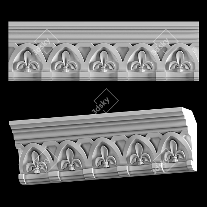 Decorative Curtain Rod К020 3D model image 1