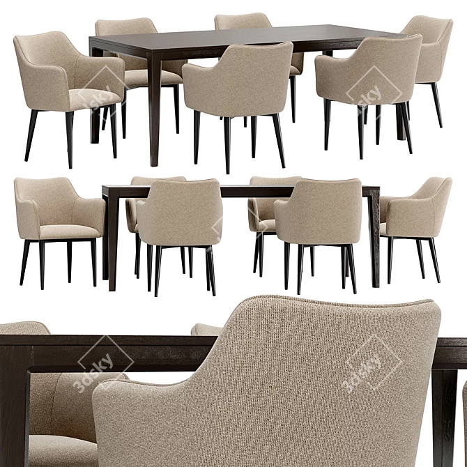 Modern Dining Set Moscow and Mavis 3D model image 1
