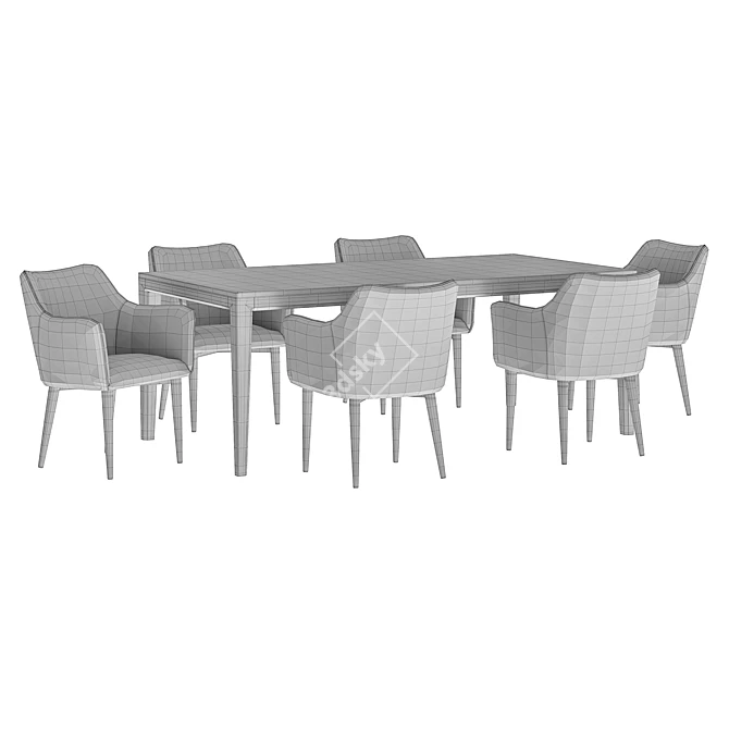 Modern Dining Set Moscow and Mavis 3D model image 5