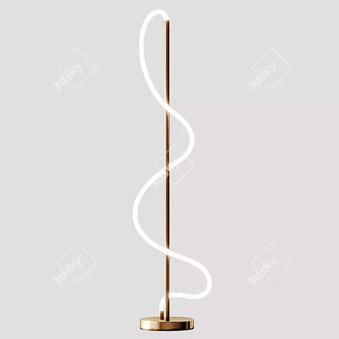 Modern Nordic Snake LED Floor Lamp 3D model image 1