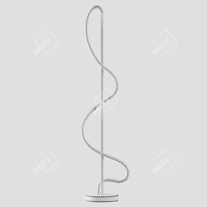 Modern Nordic Snake LED Floor Lamp 3D model image 2