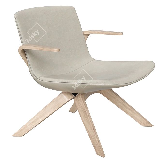 Elegant Dorigo Design Lounge Chair 3D model image 4