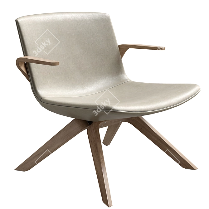 Elegant Dorigo Design Lounge Chair 3D model image 8