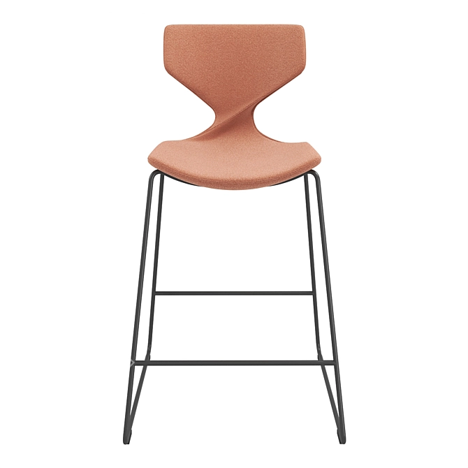 Elegant Italian Bar Stool Quo 3D model image 3