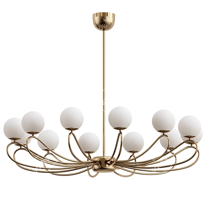 Elegant Brass Papillon Ceiling Light 3D model image 1