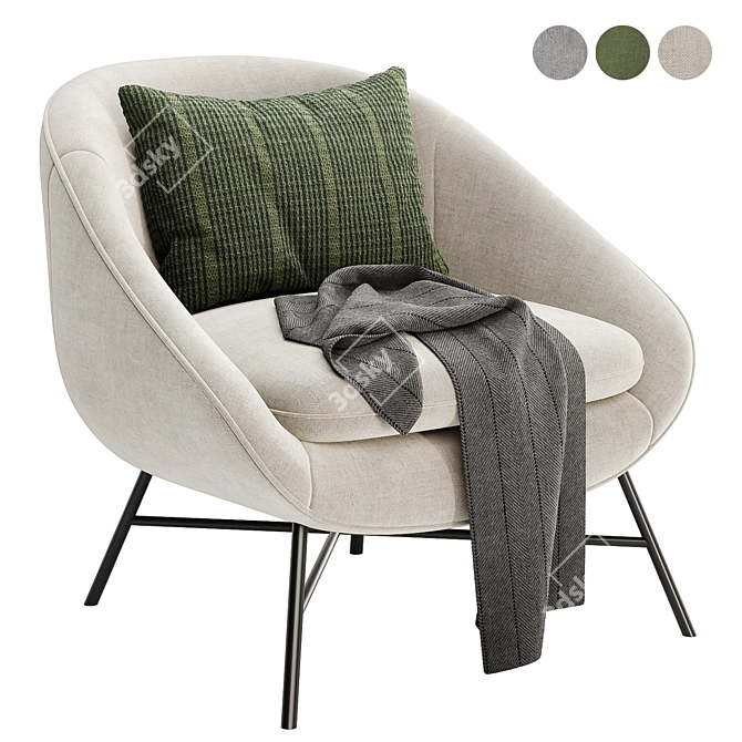 Cozy Barrow Lounge Chair 3D model image 1