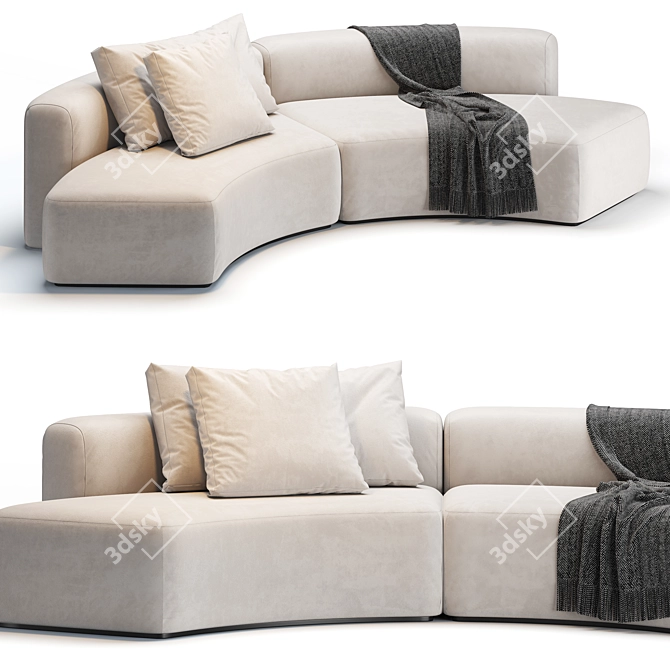 Modern Cosy Curve Sofa: 3D Visualiation 3D model image 2