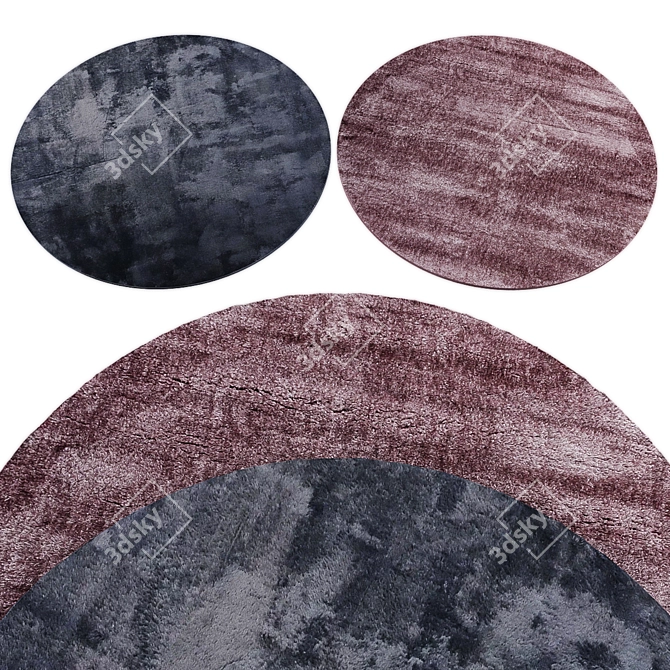  Rugs Collection 414: Round Textured Rugs 3D model image 3
