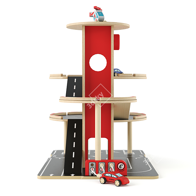 Hape E3002 Kids Multi-Level Parking 3D model image 6