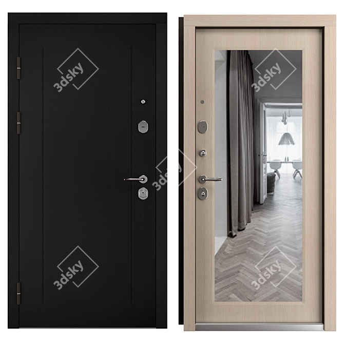 Bravo Flash Metal Entry Door 3D model image 3